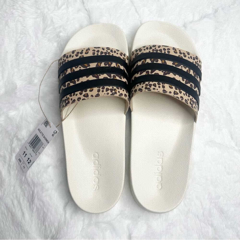 *ADIDAS* NWT Women's Leopard Print Adilette Shower Slides Sandals